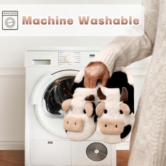 Fuzzy Women’s Indoor/Outdoor Plush Cow Wrap Heel Slippers/House Shoes | NEW!🐮 - Picture 6 of 8